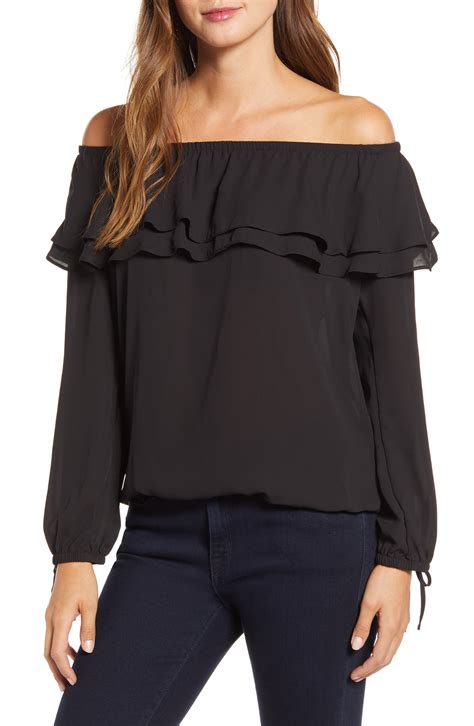 michael kors womens blouses|michael kors off shoulder top.